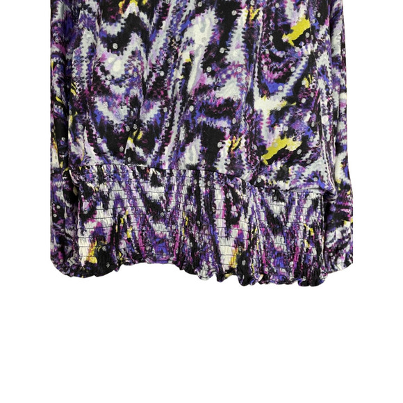 Style & Co. Woman Top Size 1x Purple Silver Gray 3/4 Sleeve Lined Worn Once - Picture 5 of 12